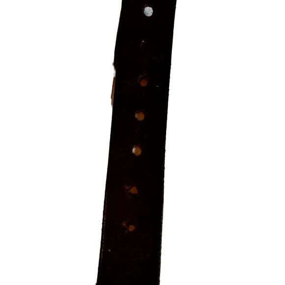 Levi Belt Logo Metal Buckle 100% Real Leather circa 90' s Black size S - Picture 11 of 16